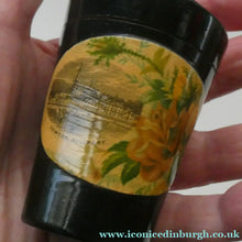 Load image into Gallery viewer, Antique 19th Century MAUCHLINE Ware Black Lacquer Tumbler Box
