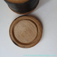 Load image into Gallery viewer, Antique 19th Century MAUCHLINE Ware Box in Shape of a Cotton Reel. CHILLINGHAM WILD CATTLE Image
