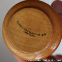 Load image into Gallery viewer, Antique 19th Century MAUCHLINE Ware Box in Shape of a Cotton Reel. CHILLINGHAM WILD CATTLE Image
