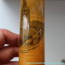Load image into Gallery viewer, Antique 19th Century MAUCHLINE Ware Cylindrical NEEDLE CASE with image of the Scott Monument, Edinburgh
