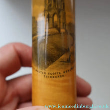 Load image into Gallery viewer,  Antique 19th Century MAUCHLINE Ware Cylindrical NEEDLE CASE with image of the Scott Monument, Edinburgh
