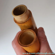 Load image into Gallery viewer, Antique 19th Century MAUCHLINE Ware Cylindrical NEEDLE CASE with image of the Scott Monument, Edinburgh
