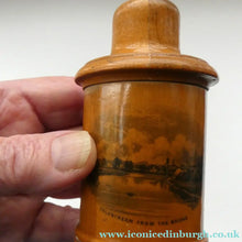 Load image into Gallery viewer, Antique 19th Century MAUCHLINE Ware Glass Tumbler Box. SCOTTISH BORDERS Interest. Coldstream from the Bridge
