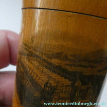 Load image into Gallery viewer, Antique 19th Century MAUCHLINE Ware Glass Tumbler Box. Scottish International Exhibition Edinburgh 188

