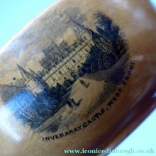 Load image into Gallery viewer, Antique 19th Century MAUCHLINE Ware Miniature Scottish Drinking Quaich. With Image of Inveraray Castle
