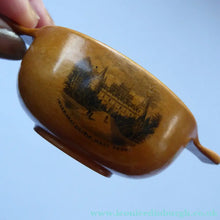 Load image into Gallery viewer, Antique 19th Century MAUCHLINE Ware Miniature Scottish Drinking Quaich. With Image of Inveraray Castle
