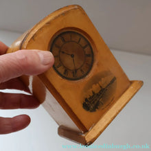 Load image into Gallery viewer, Antique 19th Century MAUCHLINE Ware MONEY BOX or BANK. In the form of a little clock
