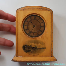Load image into Gallery viewer, Antique 19th Century MAUCHLINE Ware MONEY BOX or BANK. In the form of a little clock
