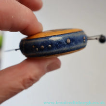 Load image into Gallery viewer, Antique 19th Century MAUCHLINE Ware Pinwheel Pin Cushion with View of Dunkeld

