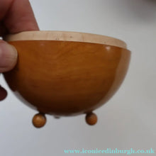 Load image into Gallery viewer, Antique 19th Century MAUCHLINE Ware String Box or Ball (with applied feet). ROBERT BURNS Interest
