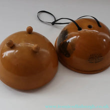 Load image into Gallery viewer, Antique 19th Century MAUCHLINE Ware String Box or Ball (with applied feet). ROBERT BURNS Interest
