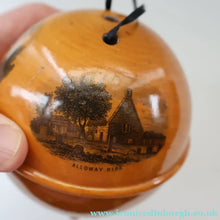 Load image into Gallery viewer, Antique 19th Century MAUCHLINE Ware String Box or Ball (with applied feet). ROBERT BURNS Interest
