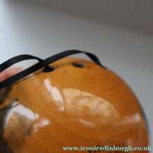 Load image into Gallery viewer, Antique 19th Century MAUCHLINE Ware String Box or Ball (with applied feet). ROBERT BURNS Interest
