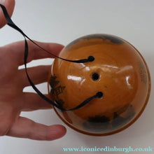 Load image into Gallery viewer, Antique 19th Century MAUCHLINE Ware String Box or Ball (with applied feet). ROBERT BURNS Interest
