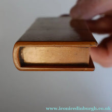 Load image into Gallery viewer, Antique 19th Century MAUCHLINE Wooden Vesta Box in the Shape of a Book. FREE POSTAGE

