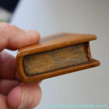 Load image into Gallery viewer, Antique 19th Century MAUCHLINE Wooden Vesta Box in the Shape of a Book. FREE POSTAGE
