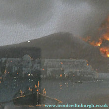 Load image into Gallery viewer, Antique Neapolitan School Gouache Painting by M Gianni. Bay of Naples with Erupting Vesuvius
