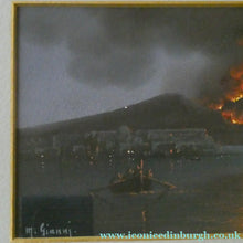 Load image into Gallery viewer, Antique 19th Century NEAPOLITAN SCHOOL Painting by Maria Gianni. The Bay of Naples with Vesuvius in the Distance
