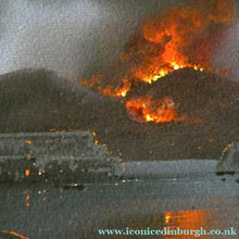 Load image into Gallery viewer, Antique Neapolitan School Gouache Painting by M Gianni. Bay of Naples with Erupting Vesuvius
