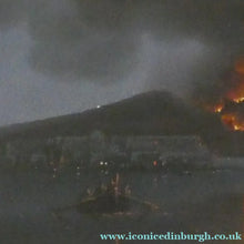 Load image into Gallery viewer, Antique Neapolitan School Gouache Painting by M Gianni. Bay of Naples with Erupting Vesuvius
