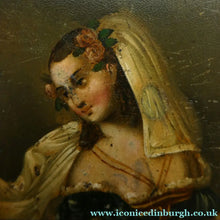 Load image into Gallery viewer, Early 19th Century Antique Snuff Box with Painted Lid Showing a Lady in Fancy Costume

