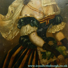 Load image into Gallery viewer, Early 19th Century Antique Snuff Box with Painted Lid Showing a Lady in Fancy Costume
