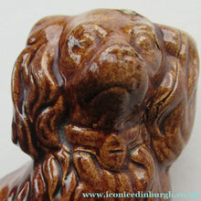 Load image into Gallery viewer, Small Miniature Treacle Glaze Kings Charles Spaniel Miniature Staffordshire Dog
