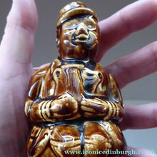 Load image into Gallery viewer, Antique 19th Century Treacle Glazed SCOTTISH POTTERY Money Box or Bank in the Form of a Seated Gentleman

