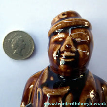 Load image into Gallery viewer, Antique 19th Century Treacle Glazed SCOTTISH POTTERY Money Box or Bank in the Form of a Seated Gentleman - British
