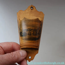Load image into Gallery viewer, Antique 19th Century Victorian MAUCHLINE Ware Rare Wall Mounting Spill Holder. Kelso Bridge &amp; Abbey
