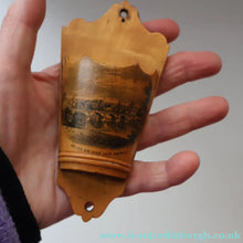 Load image into Gallery viewer, Antique 19th Century Victorian MAUCHLINE Ware Rare Wall Mounting Spill Holder. Kelso Bridge &amp; Abbey
