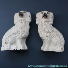 Load image into Gallery viewer, ANTIQUE Late 19th Century SMALLER SIZE White Staffordshire Dogs / Wally Dugs
