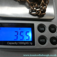 Load image into Gallery viewer, Antique 9CT Gold Double Albert Pocket Watch Chain. Length (clip end to clip end) 16 1/4 inches. Marked 9: 375
