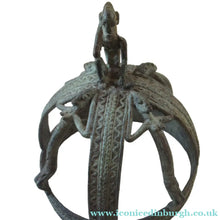 Load image into Gallery viewer, Antique African Dogon Mali Ceremonial Cast Brown Crown or Helmet
