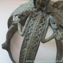 Load image into Gallery viewer, Antique African Dogon Mali Ceremonial Cast Brown Crown or Helmet
