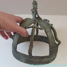Load image into Gallery viewer, Antique African Dogon Mali Ceremonial Cast Brown Crown or Helmet
