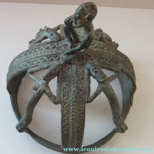 Load image into Gallery viewer, Antique African Dogon Mali Ceremonial Cast Brown Crown or Helmet
