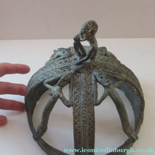 Load image into Gallery viewer, Antique African Dogon Mali Ceremonial Cast Brown Crown or Helmet

