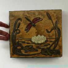Load image into Gallery viewer, Antique  Edwardian Art Nouveau Confectionary Tin. Dragonfly Design
