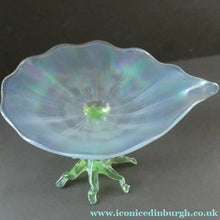 Load image into Gallery viewer, Antique ART NOUVEAU John Walsh Walsh Uranium Glass Water Lily Comport
