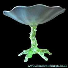 Load image into Gallery viewer, Antique ART NOUVEAU John Walsh Walsh Uranium Glass Water Lily Comport
