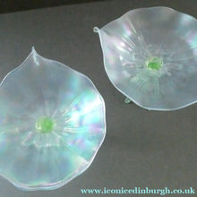 Load image into Gallery viewer, Antique ART NOUVEAU John Walsh Walsh Uranium Glass Water Lily Comport
