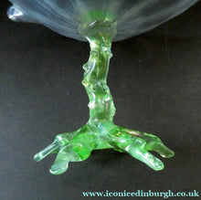 Load image into Gallery viewer, Antique ART NOUVEAU John Walsh Walsh Uranium Glass Water Lily Comport
