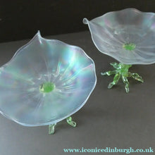 Load image into Gallery viewer, Antique ART NOUVEAU John Walsh Walsh Uranium Glass Water Lily Comport
