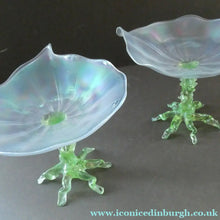 Load image into Gallery viewer, Antique ART NOUVEAU John Walsh Walsh Uranium Glass Water Lily Comport 
