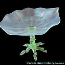 Load image into Gallery viewer, Antique ART NOUVEAU John Walsh Walsh Uranium Glass Water Lily Comport 
