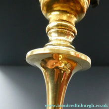 Load image into Gallery viewer, Antique Arts and Crafts Brass Lamp and Opaque White Glass Shade. DRYAD of Leicester Style
