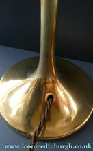 Load image into Gallery viewer, Antique Arts and Crafts Brass Lamp and Opaque White Glass Shade. DRYAD of Leicester Style
