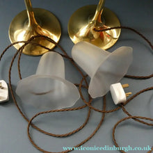 Load image into Gallery viewer, Antique Arts and Crafts Brass Lamp and Opaque White Glass Shade. DRYAD of Leicester Style
