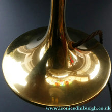 Load image into Gallery viewer, Antique Arts and Crafts Brass Lamp and Opaque White Glass Shade. DRYAD of Leicester Style
